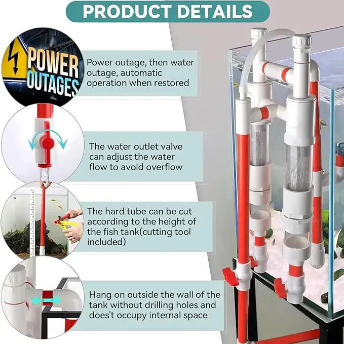 🐟Aquarium Fish Waste Collector, Fish Tank Siphon Filtration System🐋