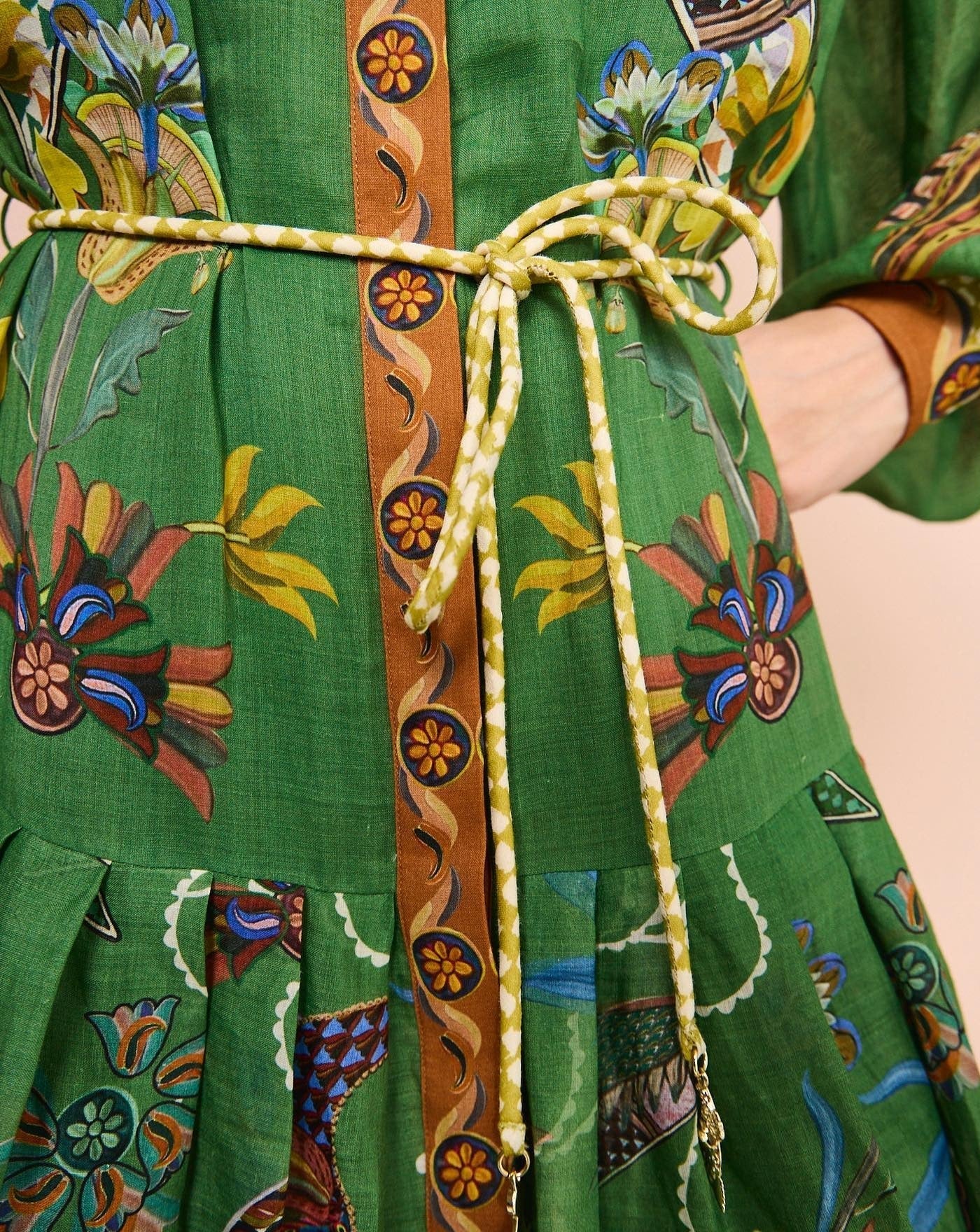 Green vintage peacock dress
