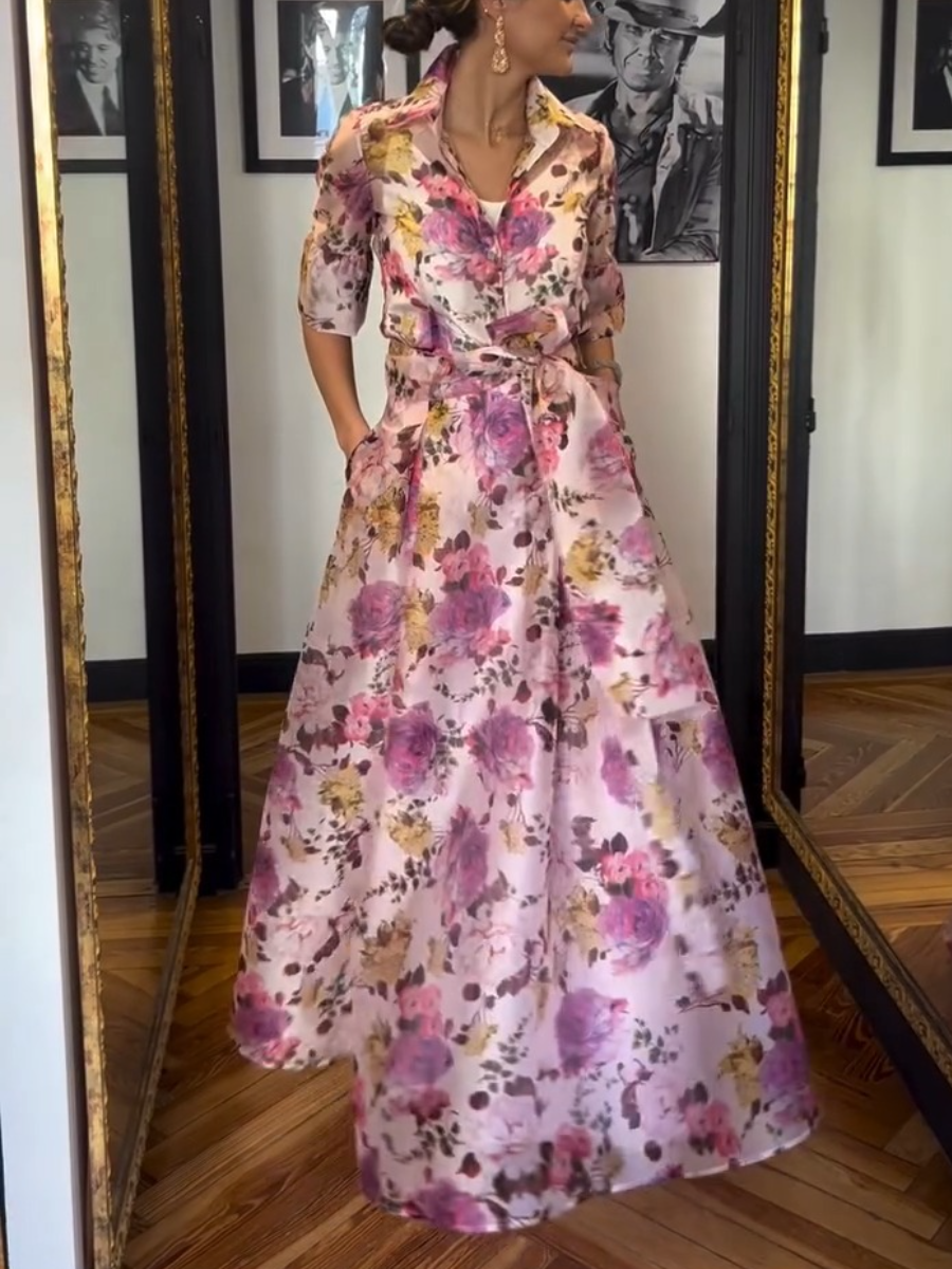 Floral Maxi Chiffon Dress