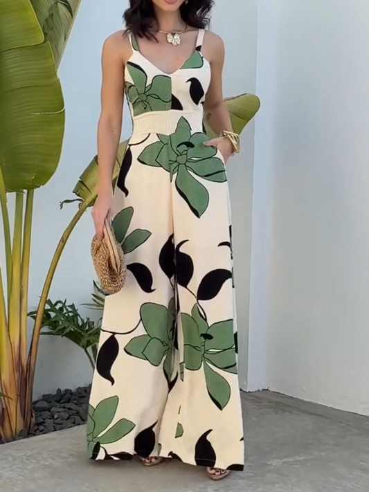 Summer Floral Print Jumpsuit