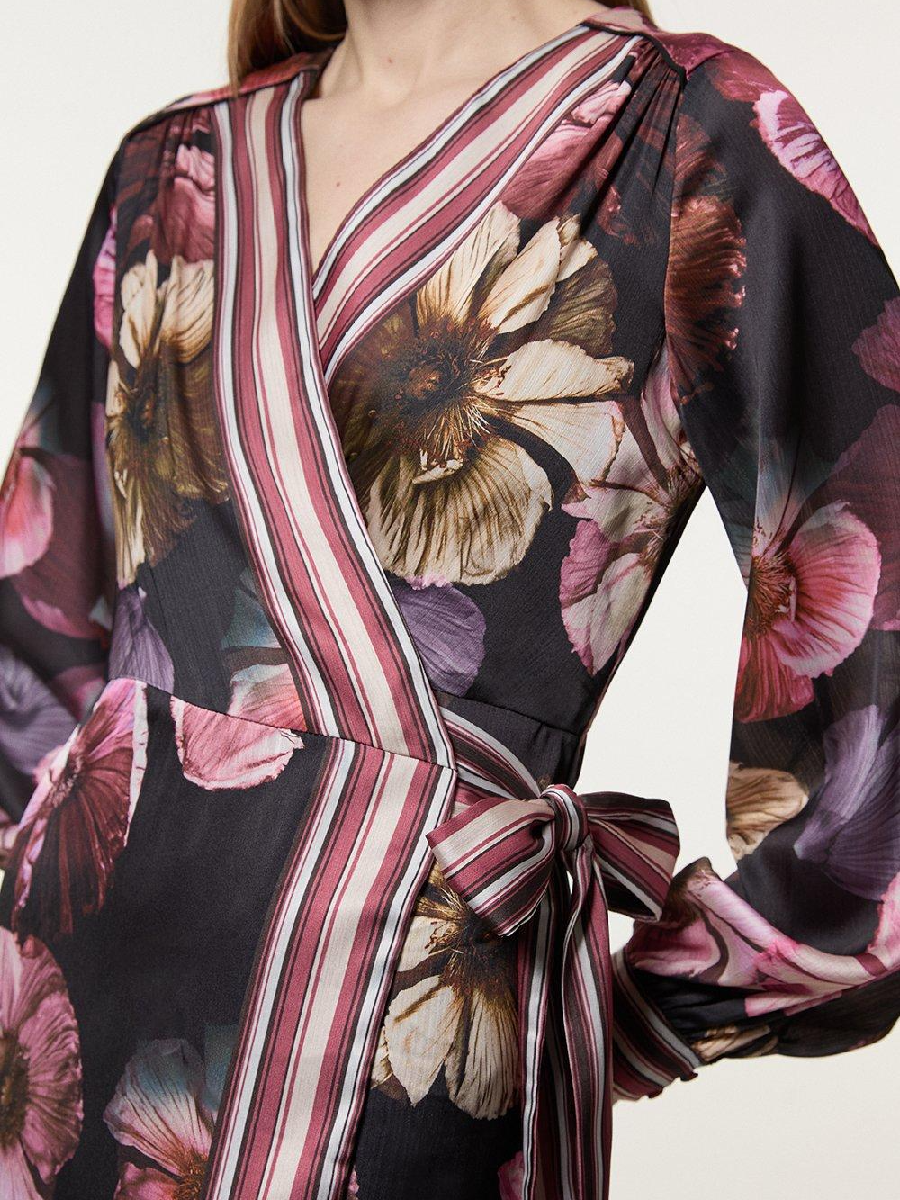 Floral Border Print Woven Maxi Dress