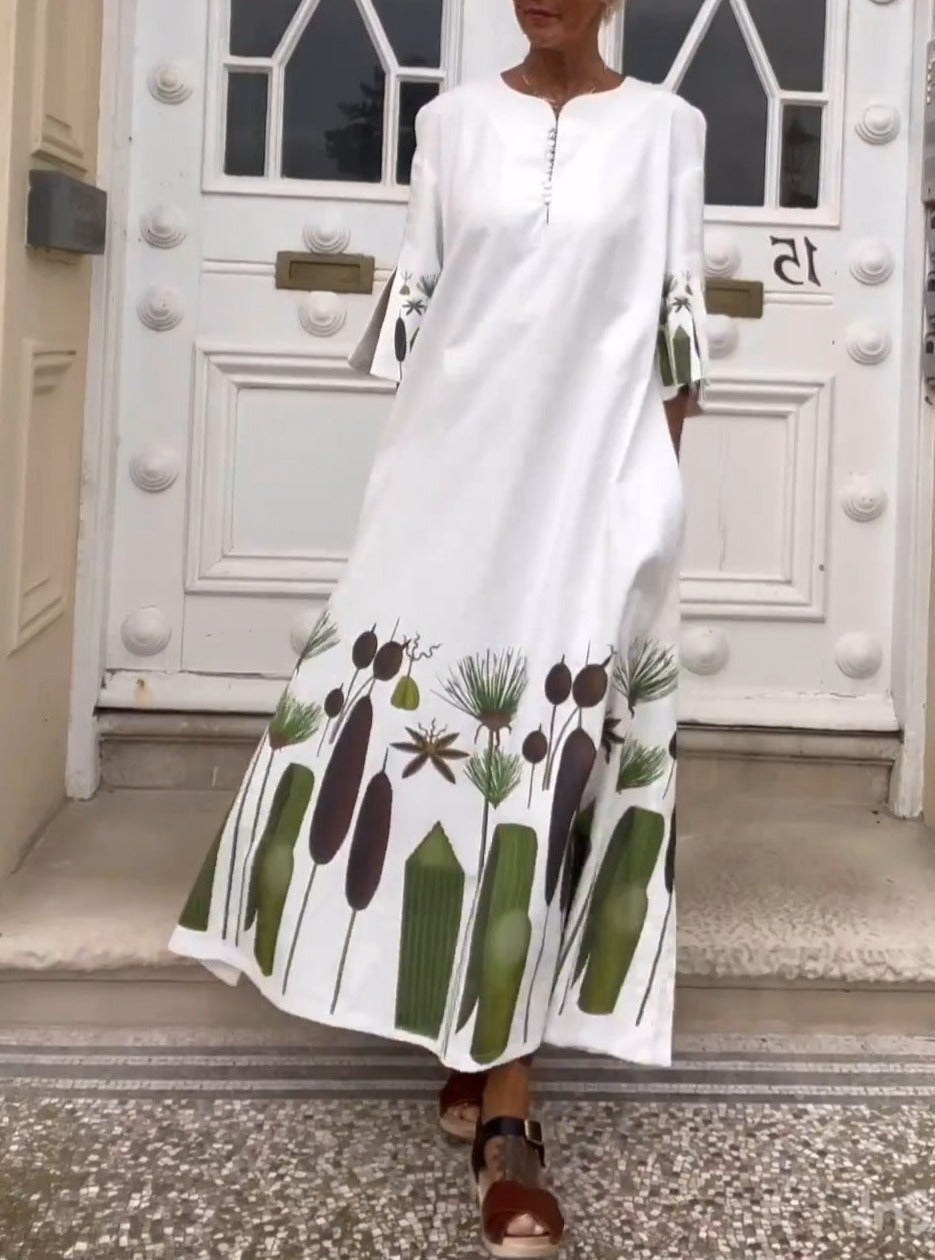 Printed A Line Dress