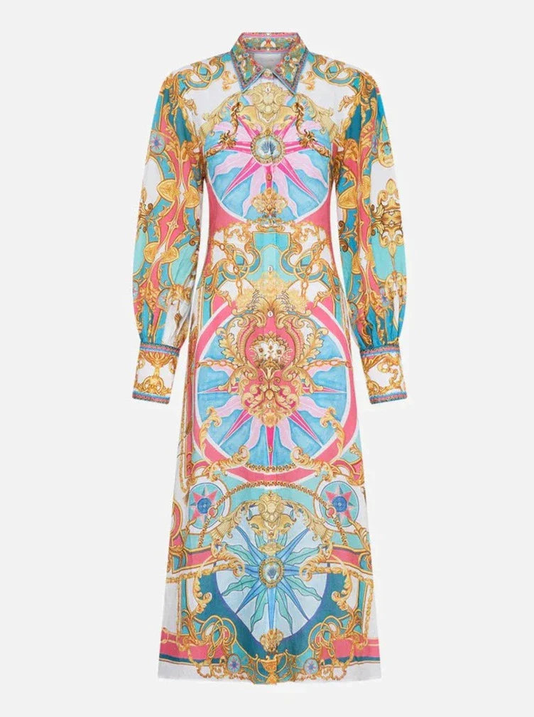 Sail Away with Me Waist Tie Shirt Dress