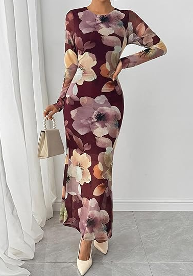 Classy Floral Maxi Dress