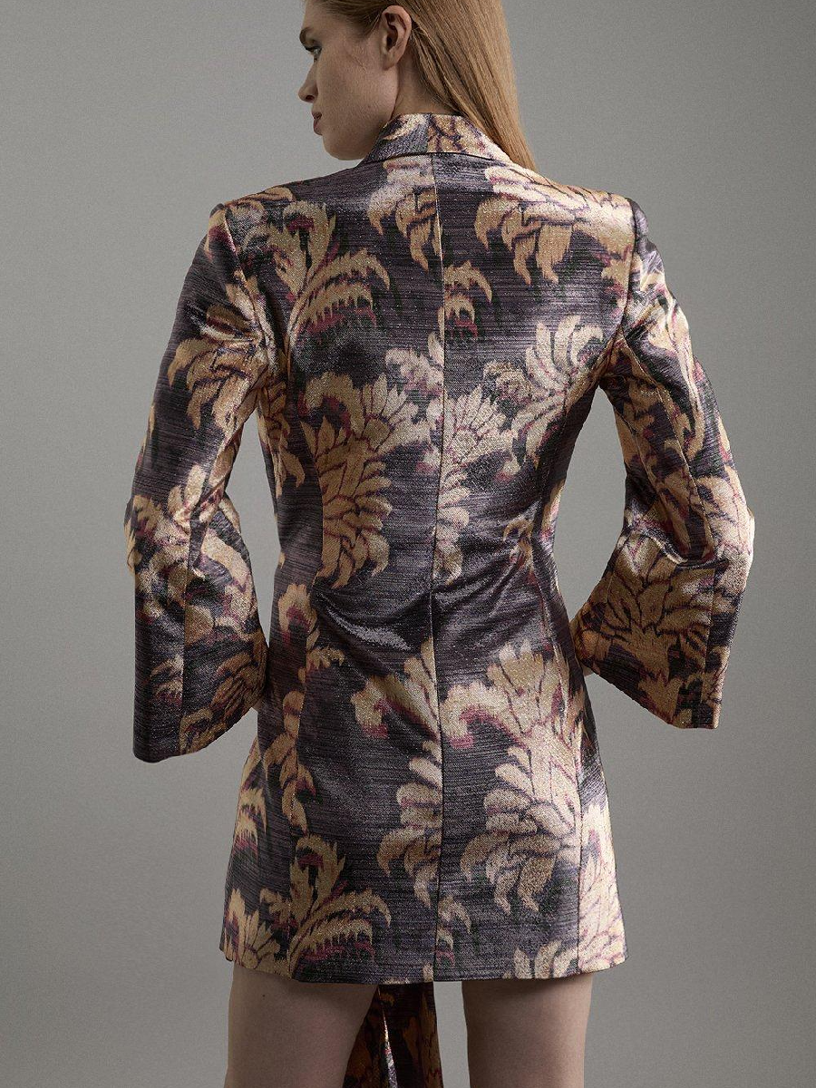 Metallic Floral Mini Dress