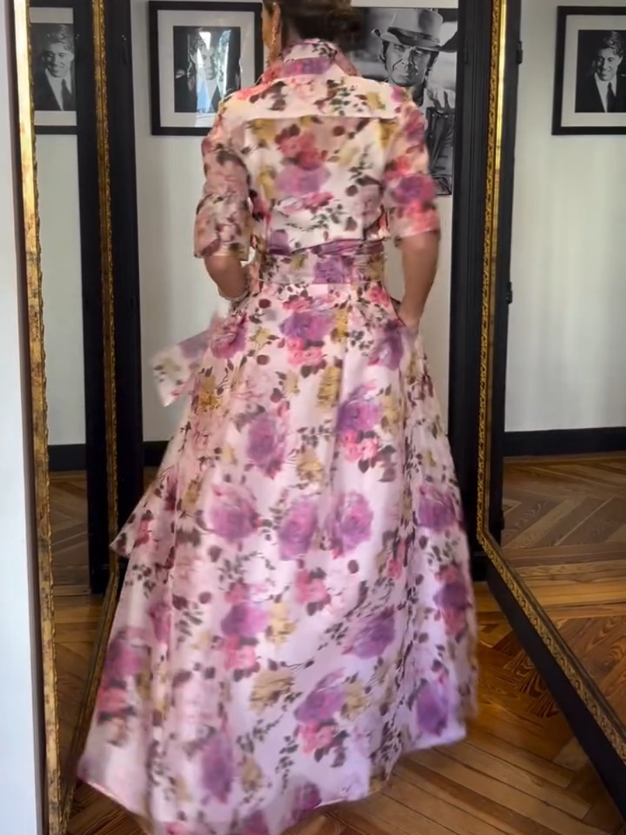 Floral Maxi Chiffon Dress