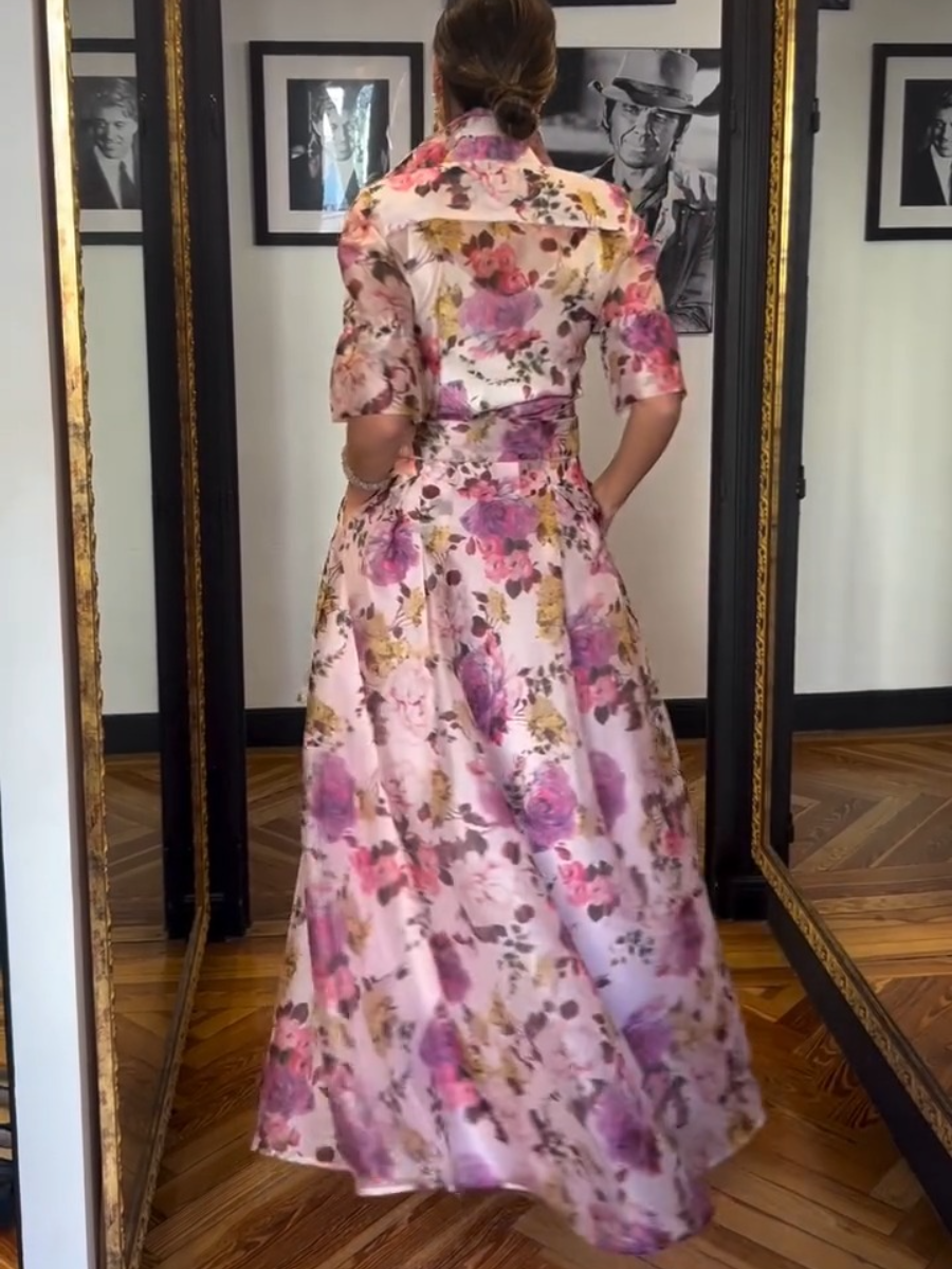 Floral Maxi Chiffon Dress