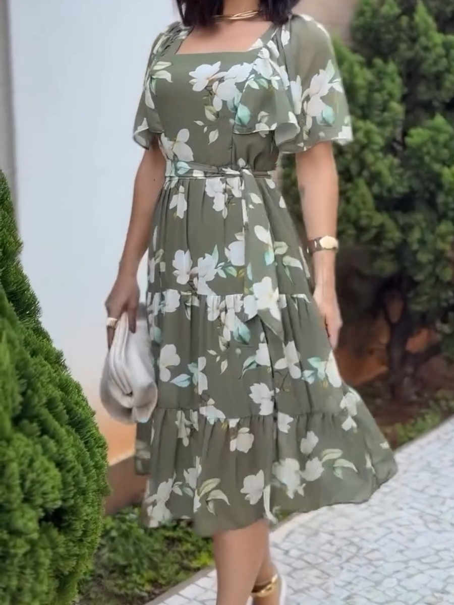 (⏰New Arrivals Promotion $15 OFF) Whispering Blossom Chiffon Midi Dress
