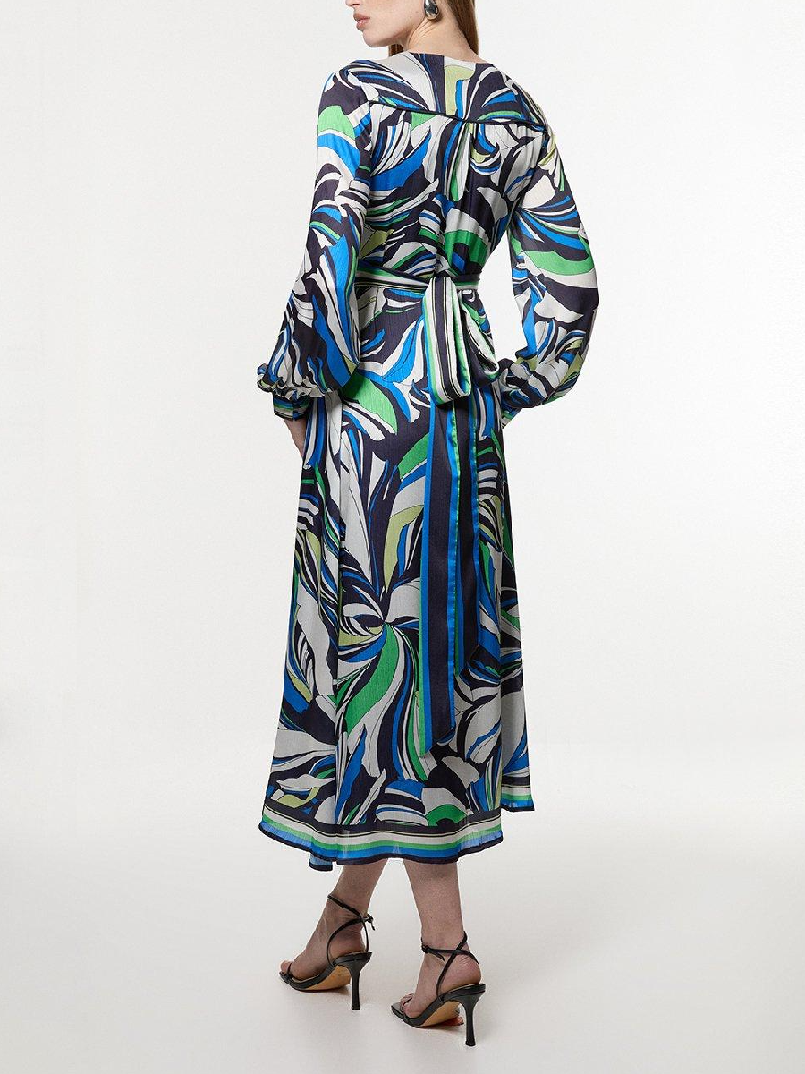 Floral Printed Woven Midi Dress