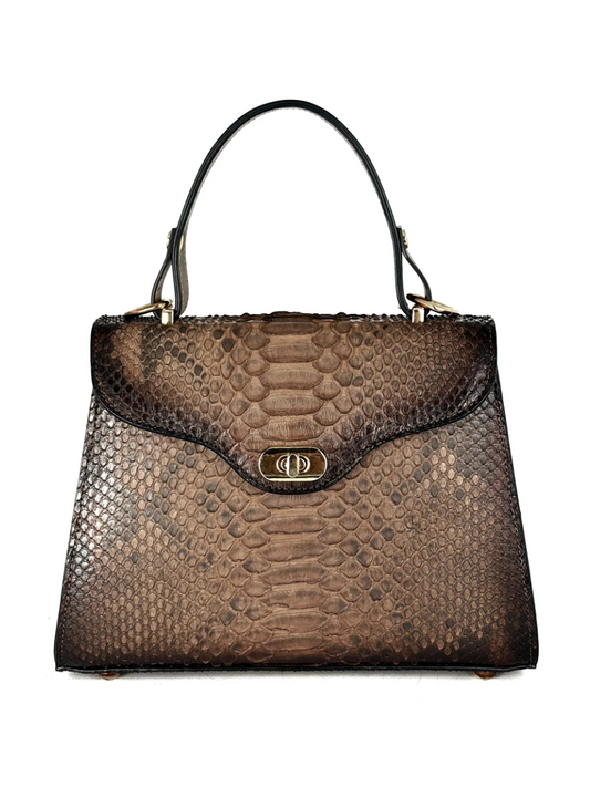 Brown Python Bag For Ladies