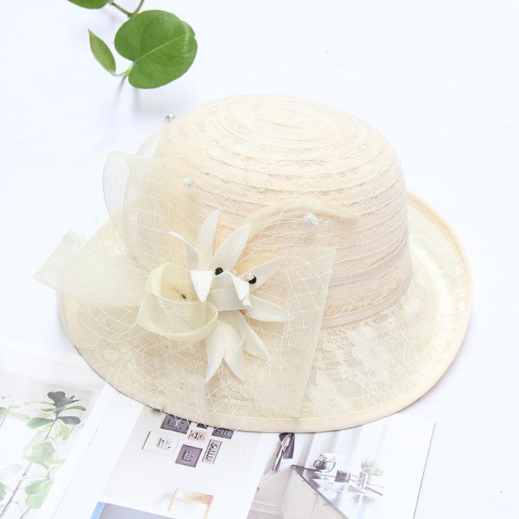 Temperament flower lace bowler hat