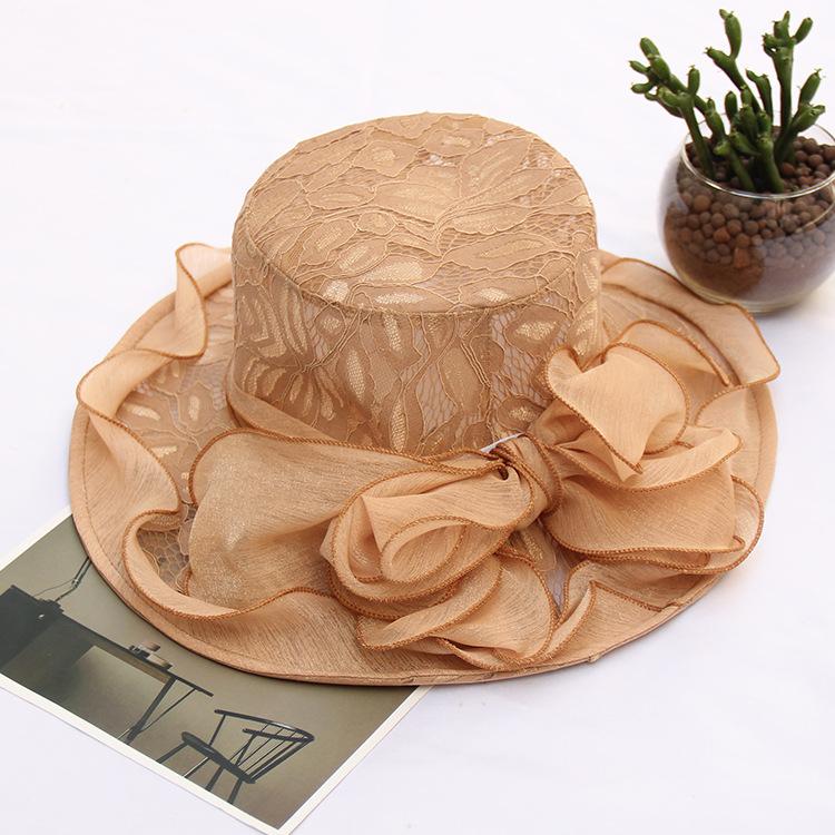 New Foldable Lace Bow Sun Hat