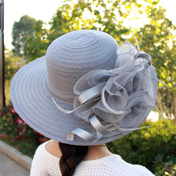 Spring summer mesh flower wedding hat