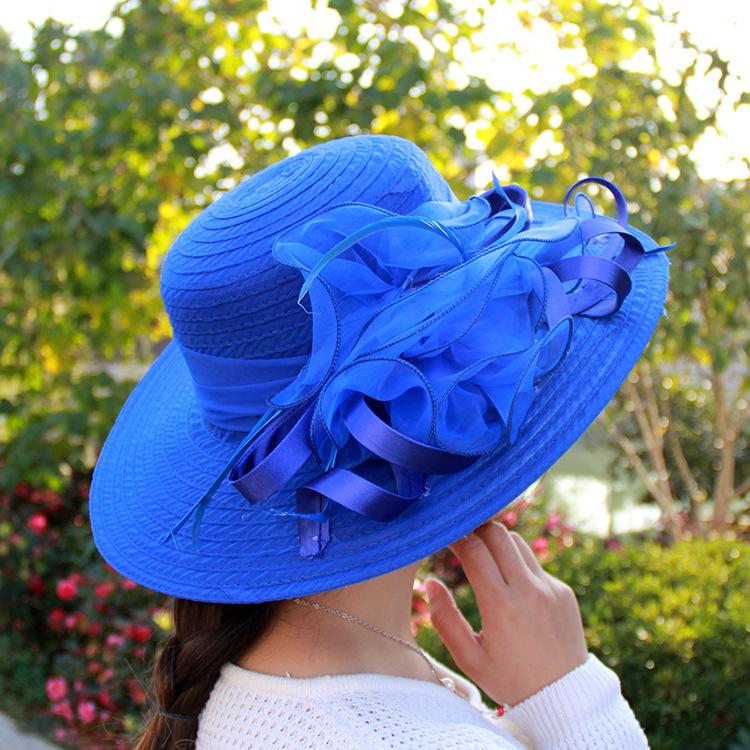 Spring summer mesh flower wedding hat