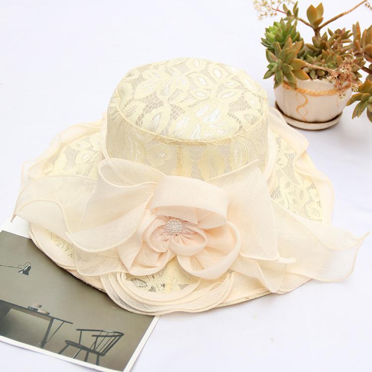 New Foldable Lace Bow Sun Hat