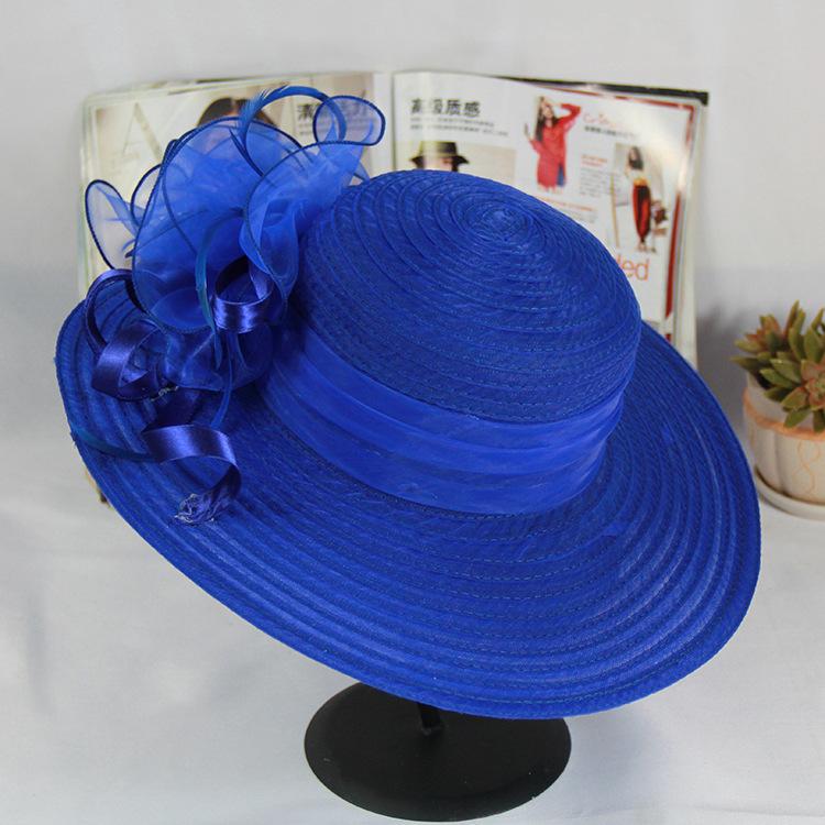 Spring summer mesh flower wedding hat