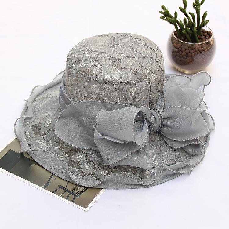 New Foldable Lace Bow Sun Hat