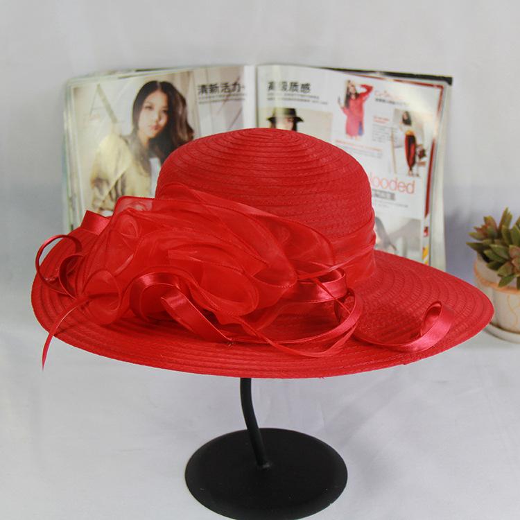 Spring summer mesh flower wedding hat