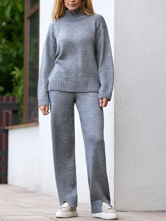 Ladies Casual Wool Knitted Two-Piece Set