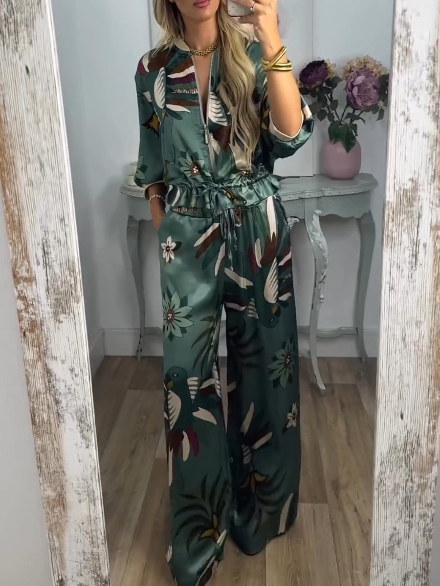 Printed Loose Casual Fashion Two-Piece Set