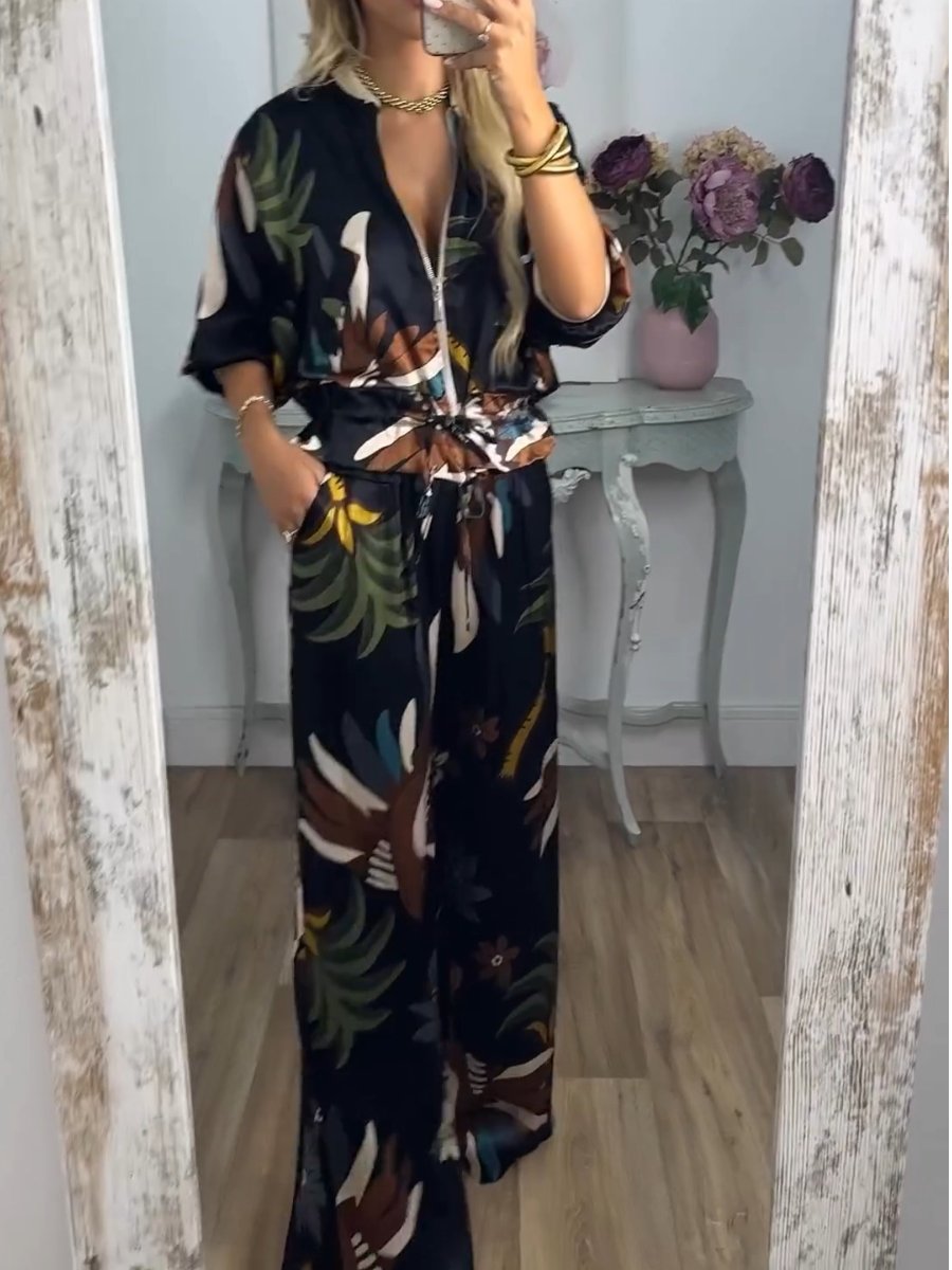 Printed Loose Casual Fashion Two-Piece Set